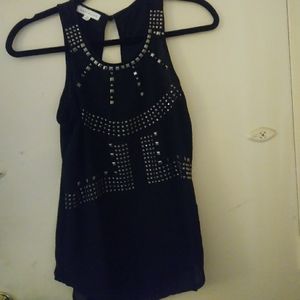 Socialite Studded Tank Top Blck XS